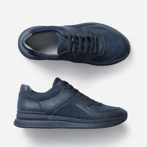 Everlane Tread Navy Leather Trainers Sneakers, 8